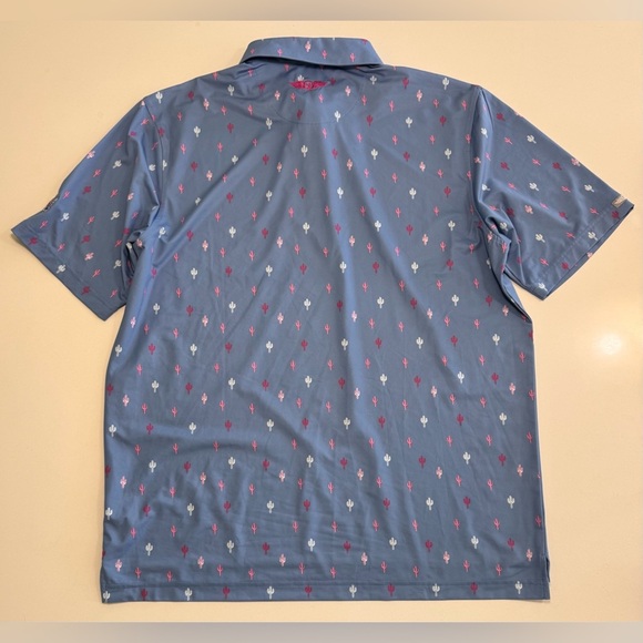 Straight Down Men’s Patriot Golf Performance Polo Size XXL Cactus/Striped - Picture 3 of 11